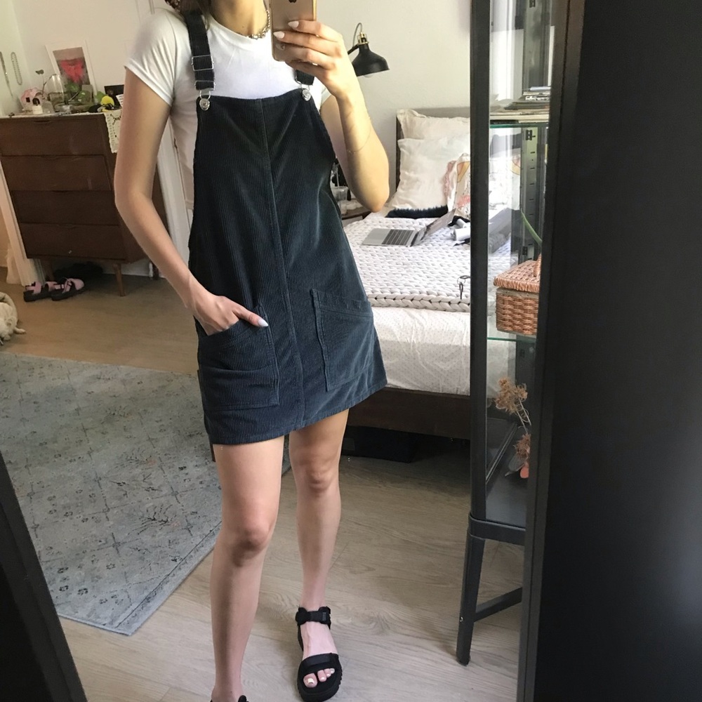 Topshop corduroy overall dress